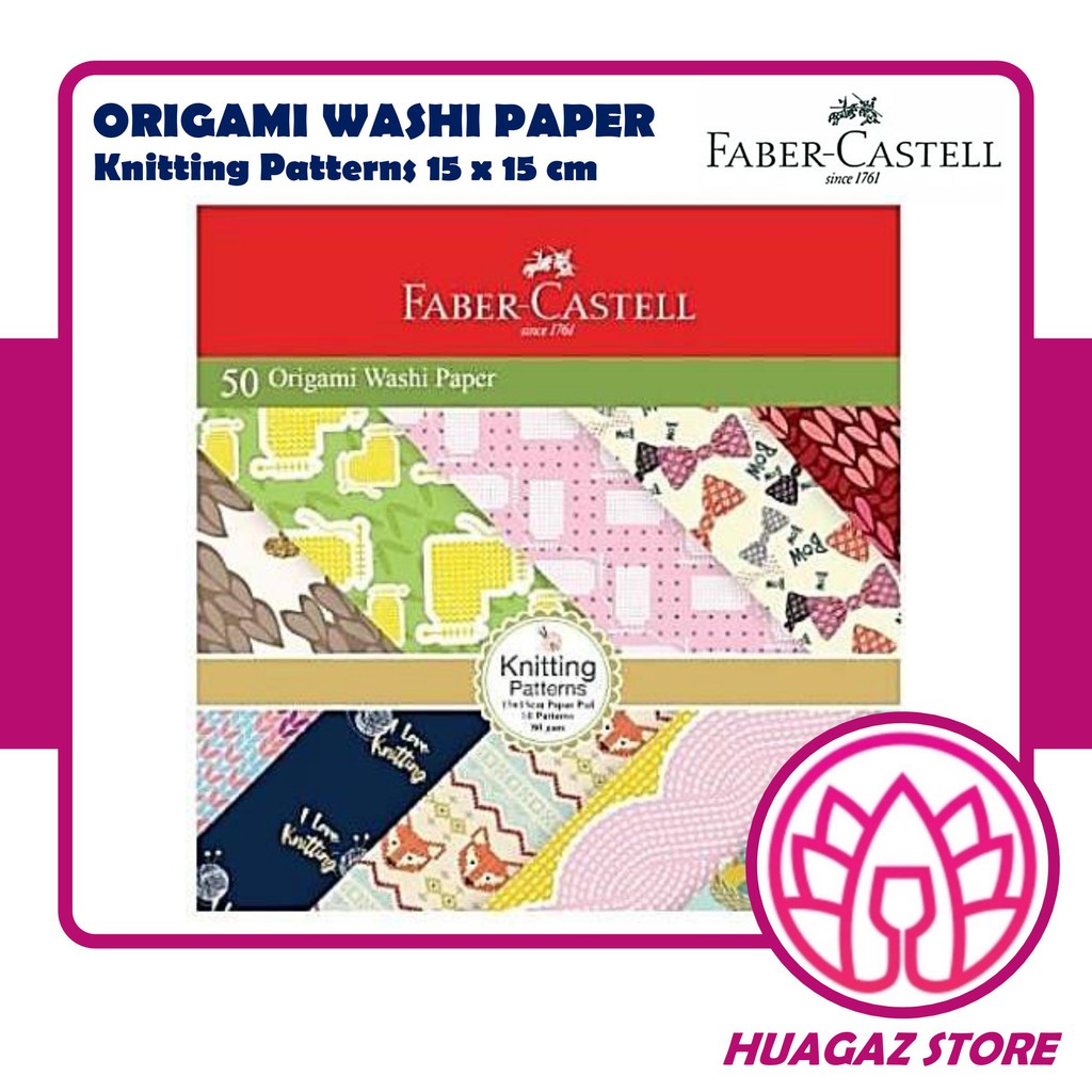 

Faber-Castell Origami Washi Paper Knitting Pattern 15 cm x 15 cm