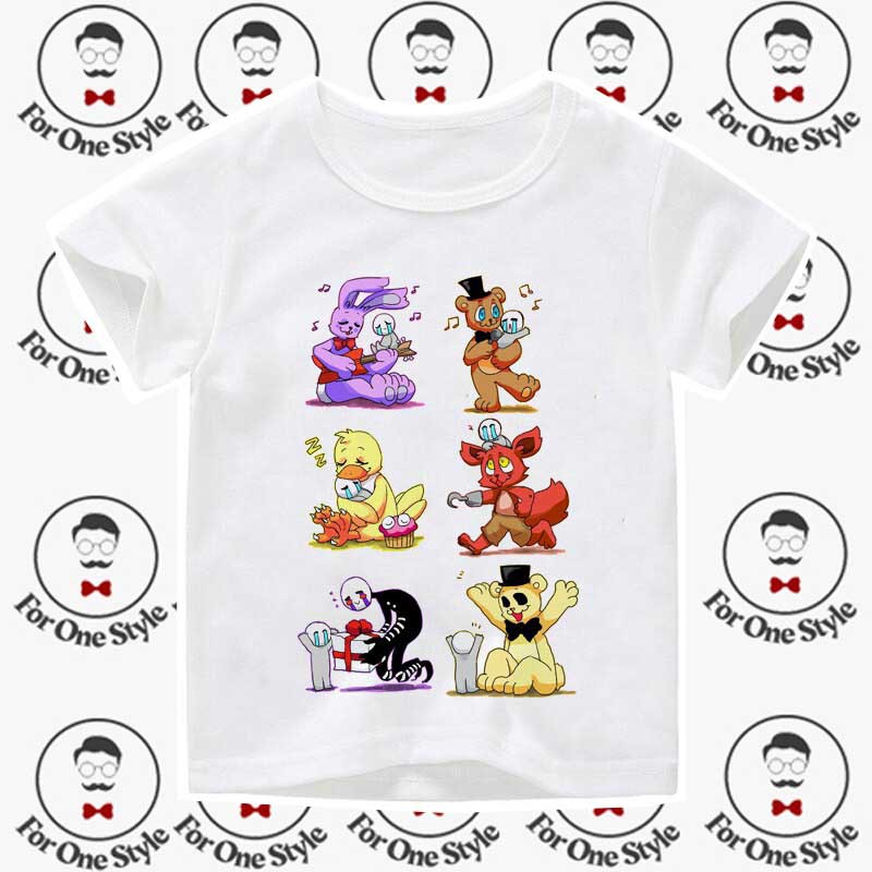 KAOS ANAK Freddy Foxy Freddy Chica SAD - KAOS ANAK DEWASA Five Night at Freddy - Custom Kaos