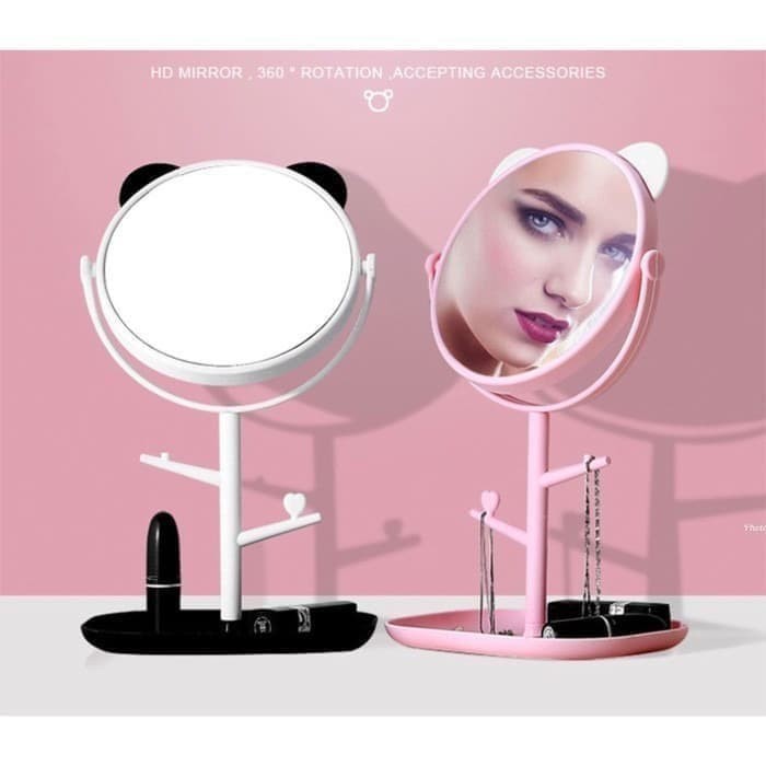 Kaca Rias Telinga Panda Cermin Mirror Make Up Fashion Unik Lucu