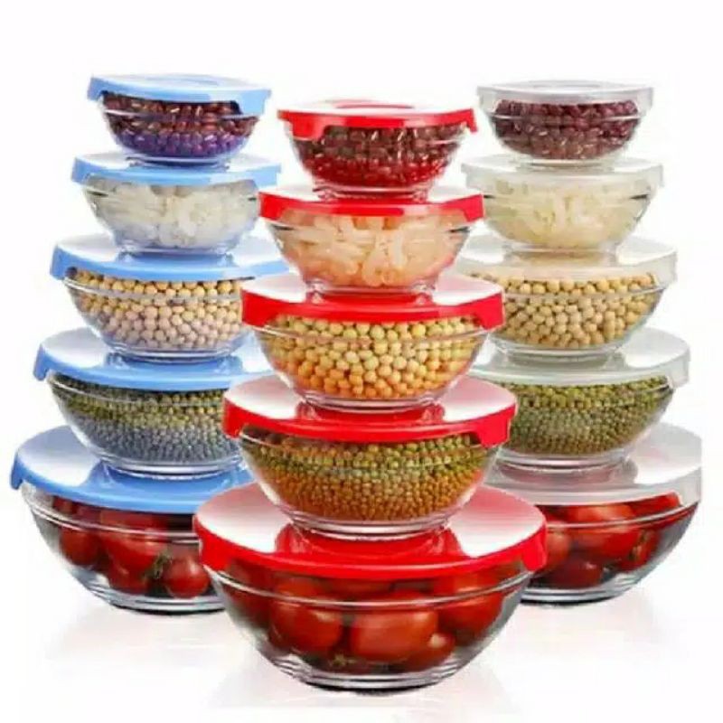 Mangkok  Set Isi 5 Pcs. Mixing Bowl Kim glass 5 Pcs Set