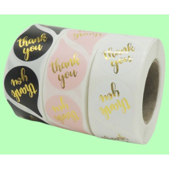 

TQD01 Per Pcs Sticker Label Logo Tempel Thank You Model Drop D 2.5 cm Seal Packing Letter Gold