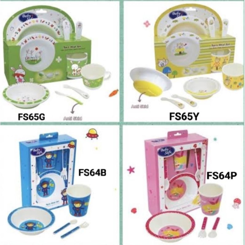 Baby Safe Meal Set - Baby Safe Feeding Set Gift - Peralatan Makan Bayi - Perlengkapan Makan Anak Bayi - Kado Hadiah