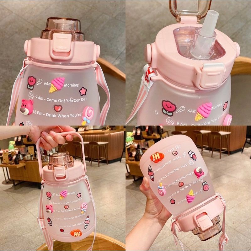 botol minum motivasi anak 1200 ml dan 1400 ml gendut