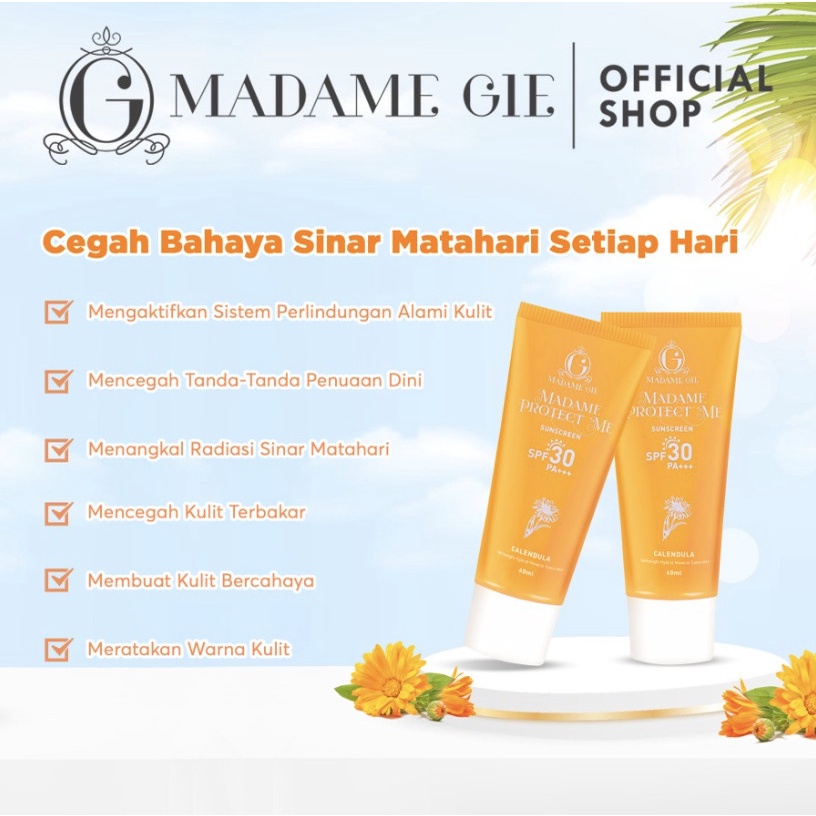 Madame Gie Sunscreen Protect Me SPF 30 Sunblock UV BPOM Original