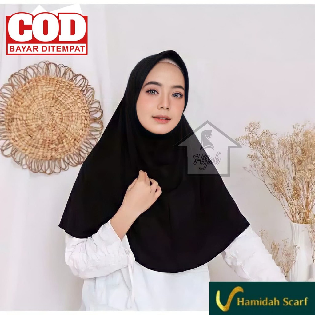 Hijab Bergo Oval Hamidah L,XL Jilbab Instan Hamidah  Kerudung Polos Hamidah Termurah Rumah Hija'b-3