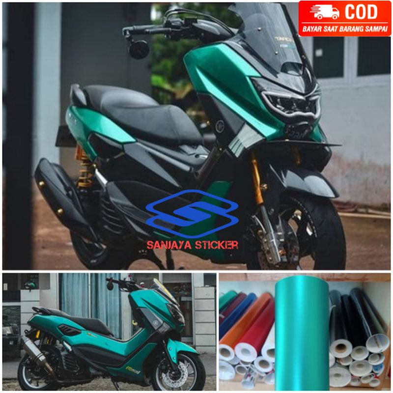 Stiker Hijau Tosca Chrome Doff Skotlet Chrome Doff Sticker Motor Hijau Tosca Shopee Indonesia