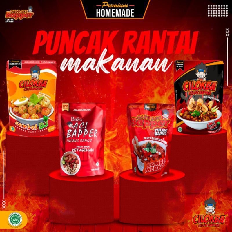 (READY STOCK) BASO ACI BAPPER SAMBEL MERCON BAPER | BAKSO TULANG RANGU SPICY PEDAS GILA NAMPOL PEDAS