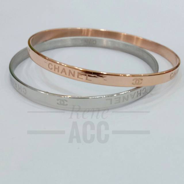 Gelang Tangan wanita Titanium set isi 3 Channel / Gelang keroncong