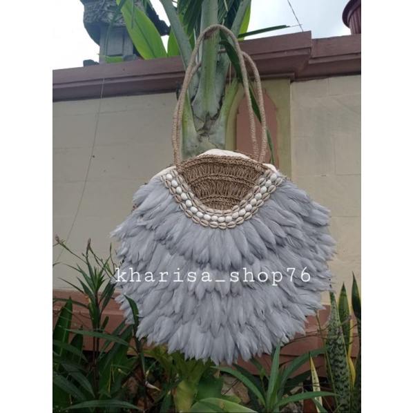 Tas agel bulu&kerang etnik bali#Tas pantai bali