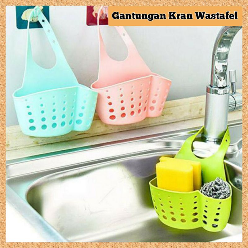 Gantungan Kran Wastafel Cuci Piring Keranjang Sabun Spon Gantung Kran Keran Dapur
