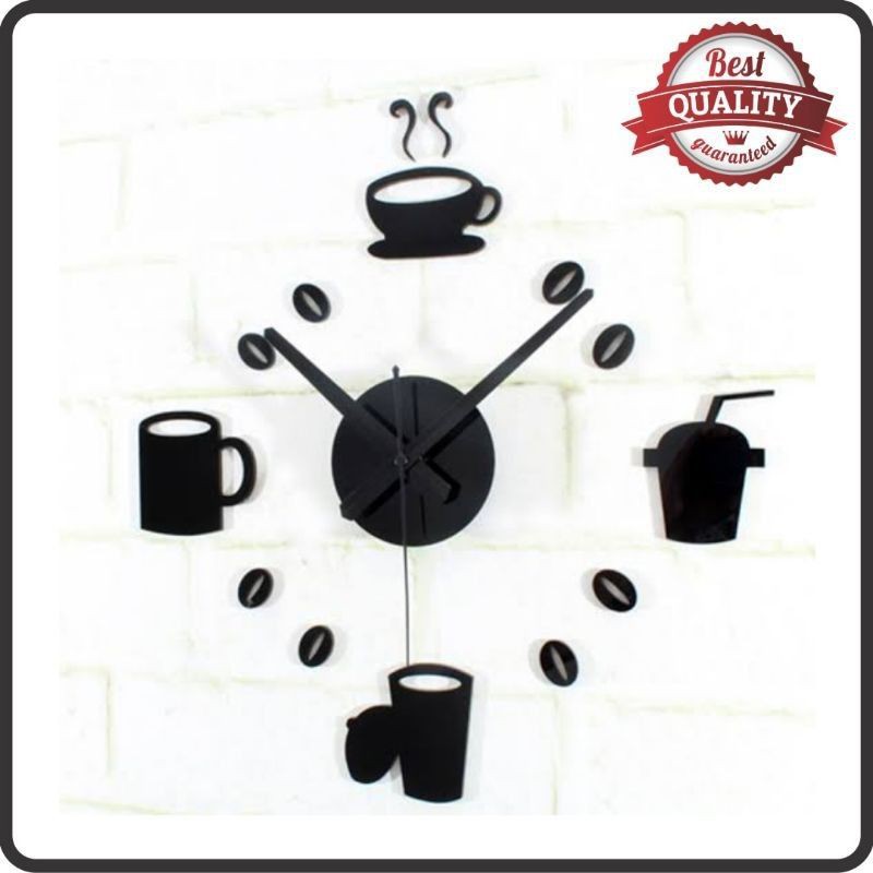 JAM DINDING DIY / GIANT WALL CLOCK QUARTZ CREATIVE DESIGN - MOTIF COFFEE BELL