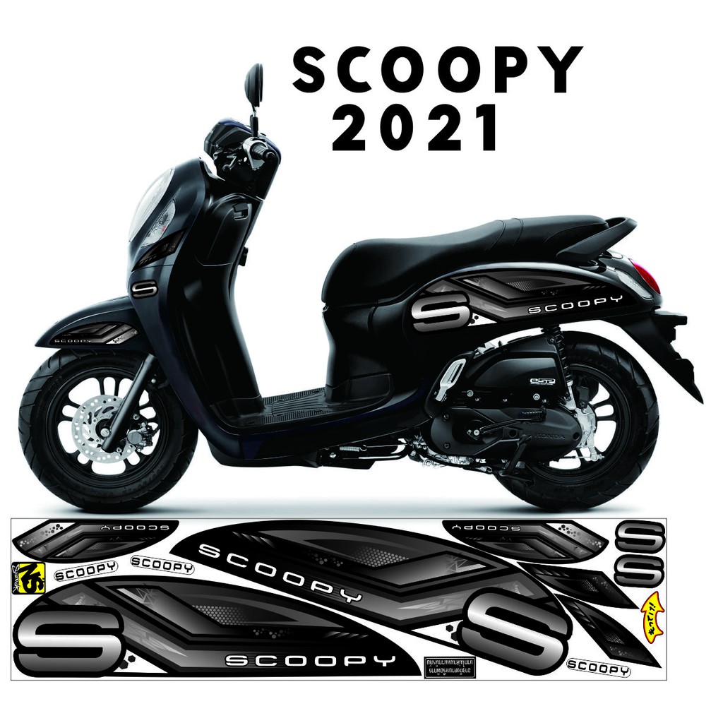 STRIPING ALL NEW SCOOPY 2021 VARIASI HITAM ABU STICKER SIMPLE LIS SCOOPY STICKER POLET