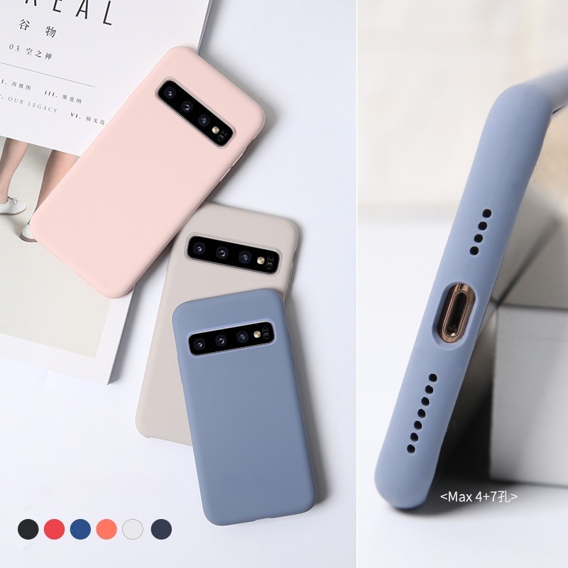 Soft Case Samsung Galaxy S9 S9 Plus S10 S10 Plus S10 Lite Liquid Silikon Slim Skin Candy Macaron Bludru