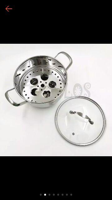 Panci Kukus Stainless Double Bottom Fenvo Steamer 24cm 00313.00019