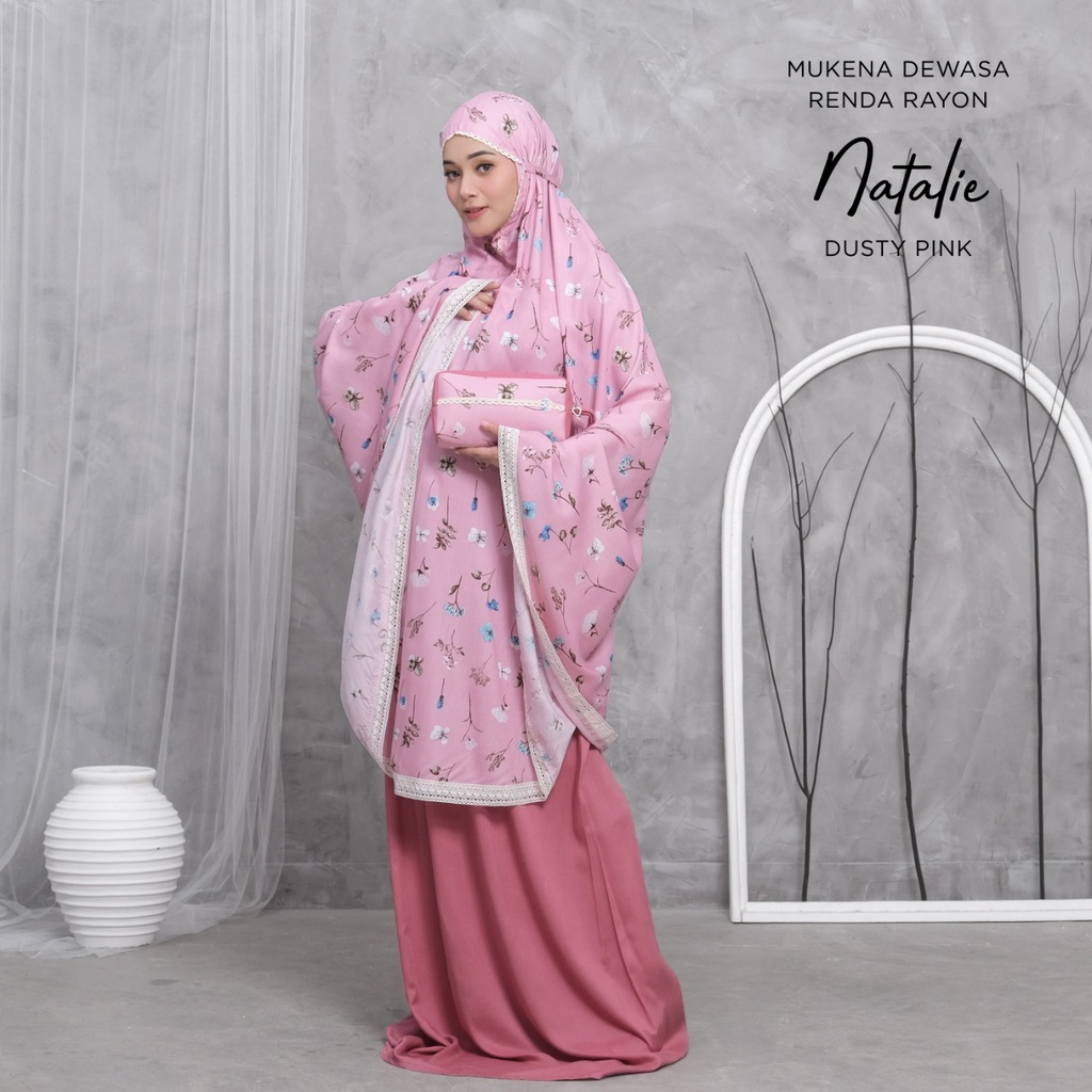 MUKENA BALI TASIK - MUKENA RENDA RAYON DEWASA MOTIF NATALIE