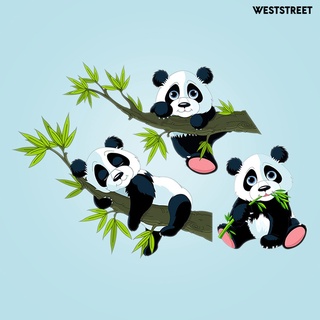 Stiker Dinding Bahan Mudah Dilepas Gambar Kartun Panda Untuk Dekorasi Kamar Anak
 #7