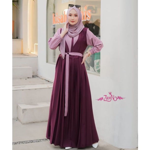 GAMIS DRESS LAURA ITY CREPE ORI ZAHIN CANTIK-2