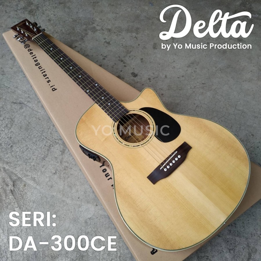 Gitar Akustik Elektrik Delta Solid Spruce Wood Original DA 300 CE