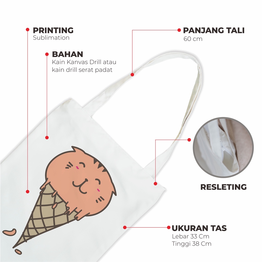 Sevine Tas Wanita Totebag Tote Bag Resleting Kawaii Girl - KC