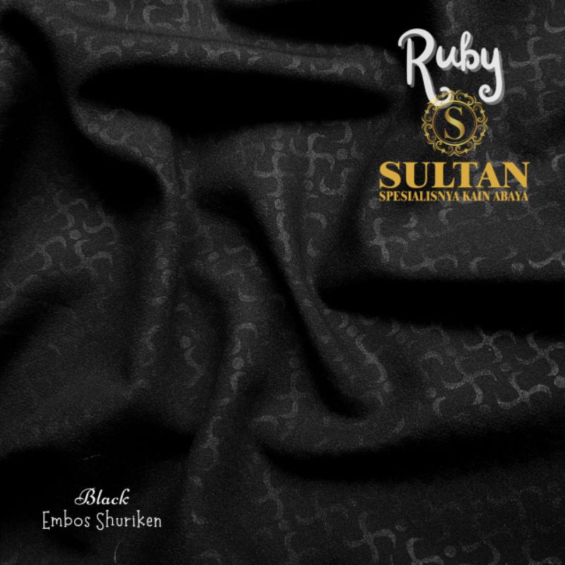 50CM EMBOS SHURIKEN RUBY HITAM (JETBLACK) WOLLYCREPE KAIN SULTAN