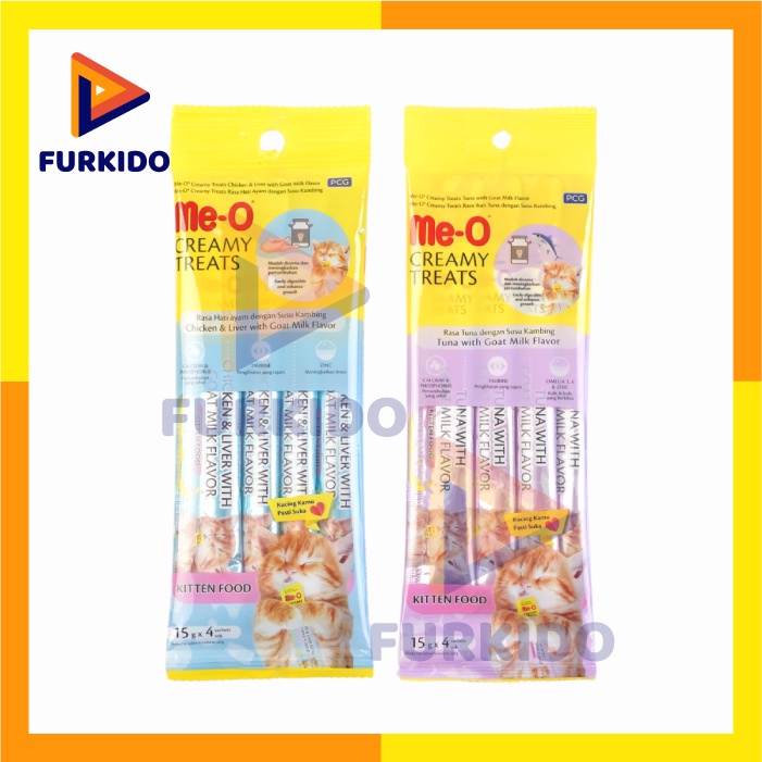 Meo Creamy Kitten All Variant 15 Gr x 4 Pcs / Snack Kucing