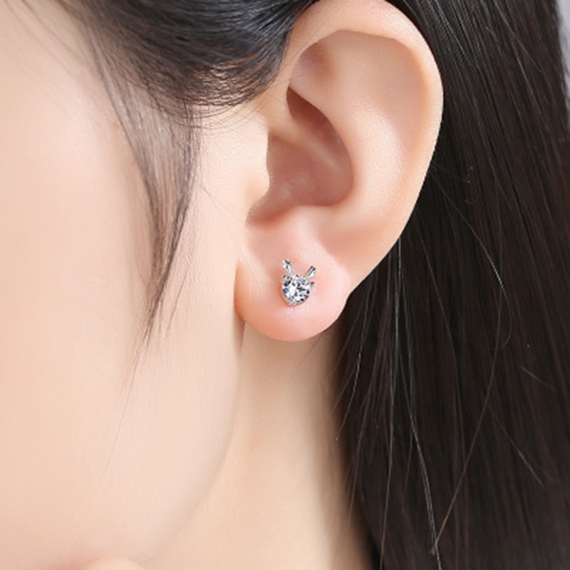 925 anting perak sterling anting-anting wanita dengan perhiasan fashion berlian