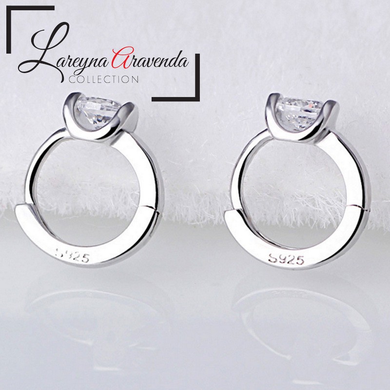 Anting Wanita Titanium Motif Kristal Crystal Unik AT076-2