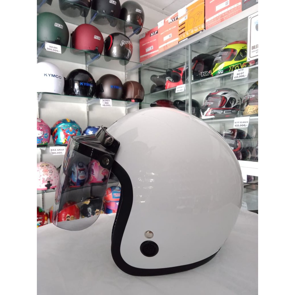 Igloo Helm Polos Kaca Bogo Original Warna Putih Glossy Berlabel SNI Bisa COD Free Packing Kardus & B