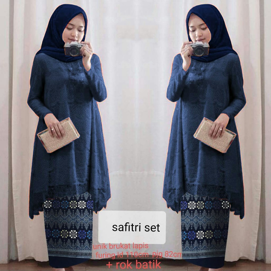 XXL JUMBO SET SAFITRI KEBAYA PREMIUM + ROK BATIK BRUKAT KEBAYA BIGSIZE XXXL