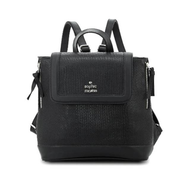 TAS RANSEL WANITA BACKPACK SOPHIE MARTIN PARIS KULIT HITAM KALANI PROMO