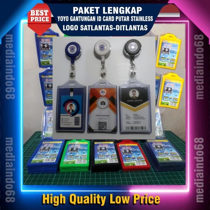 

YOYO GANTUNGAN ID CARD PUTAR STAINLESS-LOGO SATLANTAS