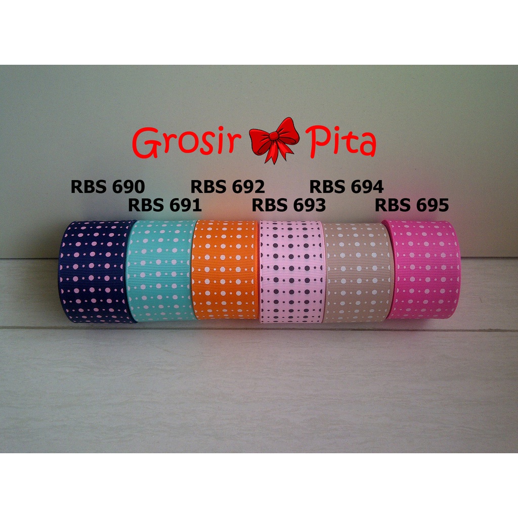 

(25 yard) Pita Grosgrain Motif RBS 690,691,692,693,694,695 | Toko Bahan Craft | Grosir Pita