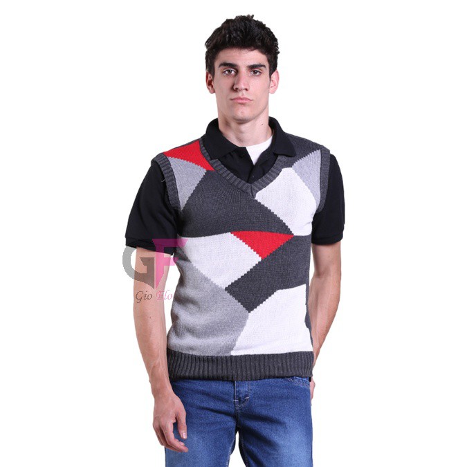 GIOFLO Vest Pria Casual Rajut Kekinian Kombinasi / ROM 361
