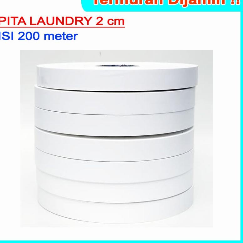 

[KODE PRODUK JSNAV9340] PITA LAUNDRY TAFFETA LABEL PENANDA ROLL KAIN KERTAS 20 mm 2 cm 200 meter