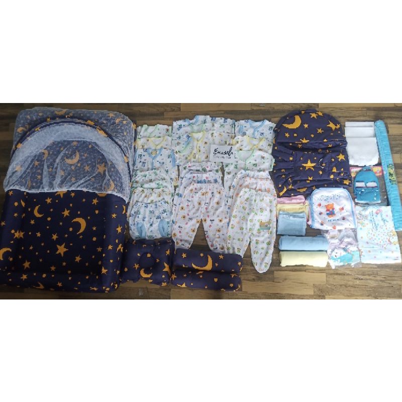 Set Baju Bayi Newborn Paket Hemat 42 Pcs Perlengkapan Bayi Lengkap Dapat Tempat Tidur Kasur Kolam