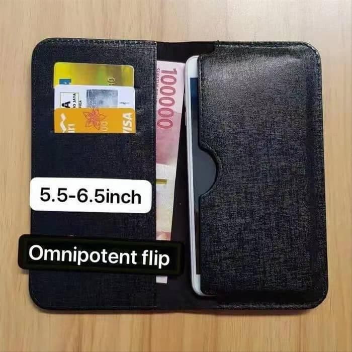 Omnipotent flip dompet wallet case card holder hp universal ACC