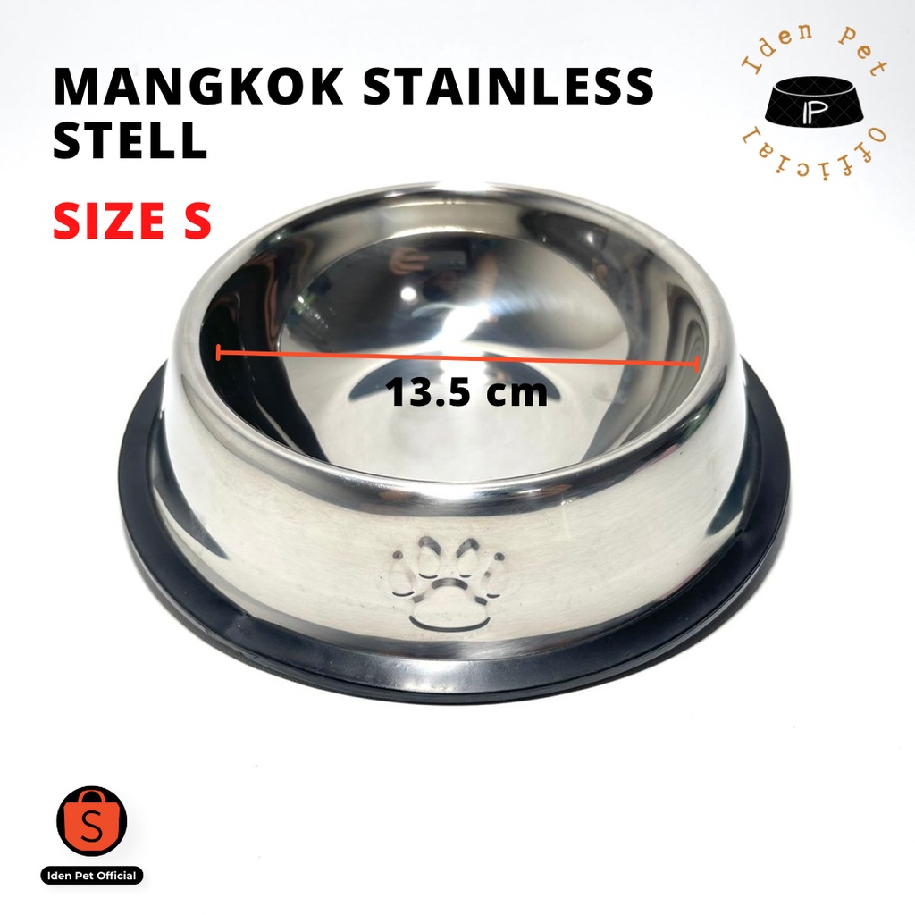 Mangkok Tempat Makan Minum Anjing Kucing Stainless Steel Pet Bowl Wadah Stainles Anti Selip