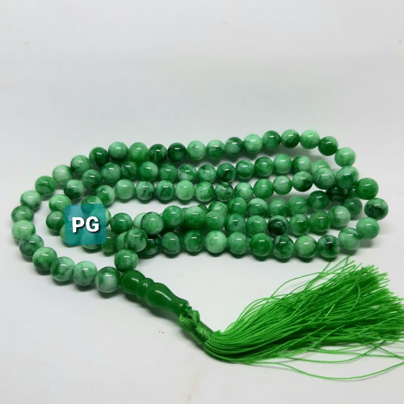 Tasbih Batu Giok Original 99Butir 8mm