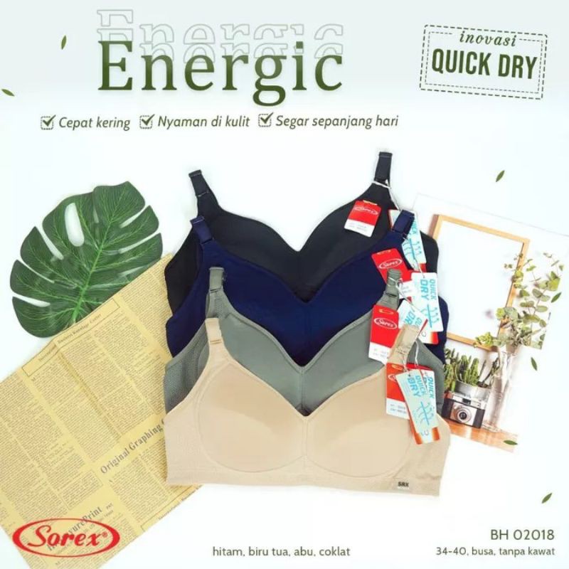 BRA ENERGIC SOREX 02018 BUSA TIPIS TANPA KAWAT NYAMAN DIPAKAI ORIGINAL
