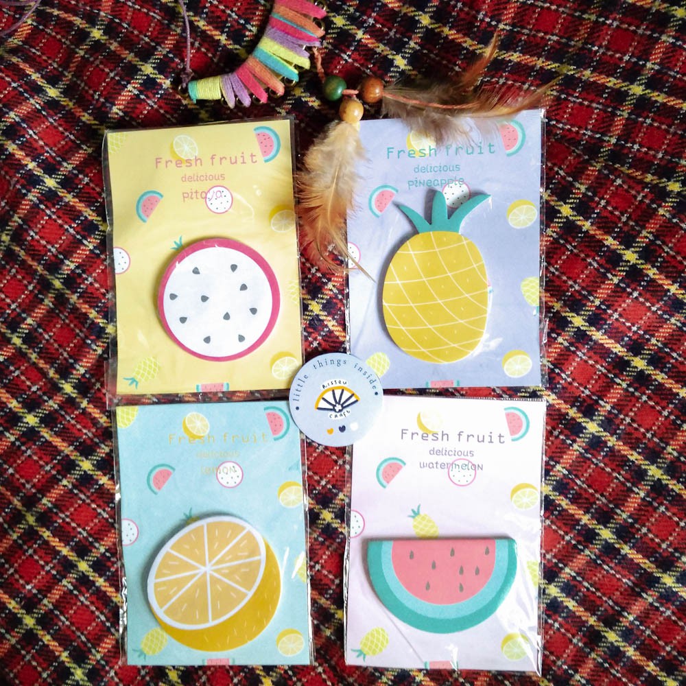 

Sticky Notes Motif Buah Hiasan Buku Journal Scrapbook Murah Unik Lucu Warna Warni Aesthetic
