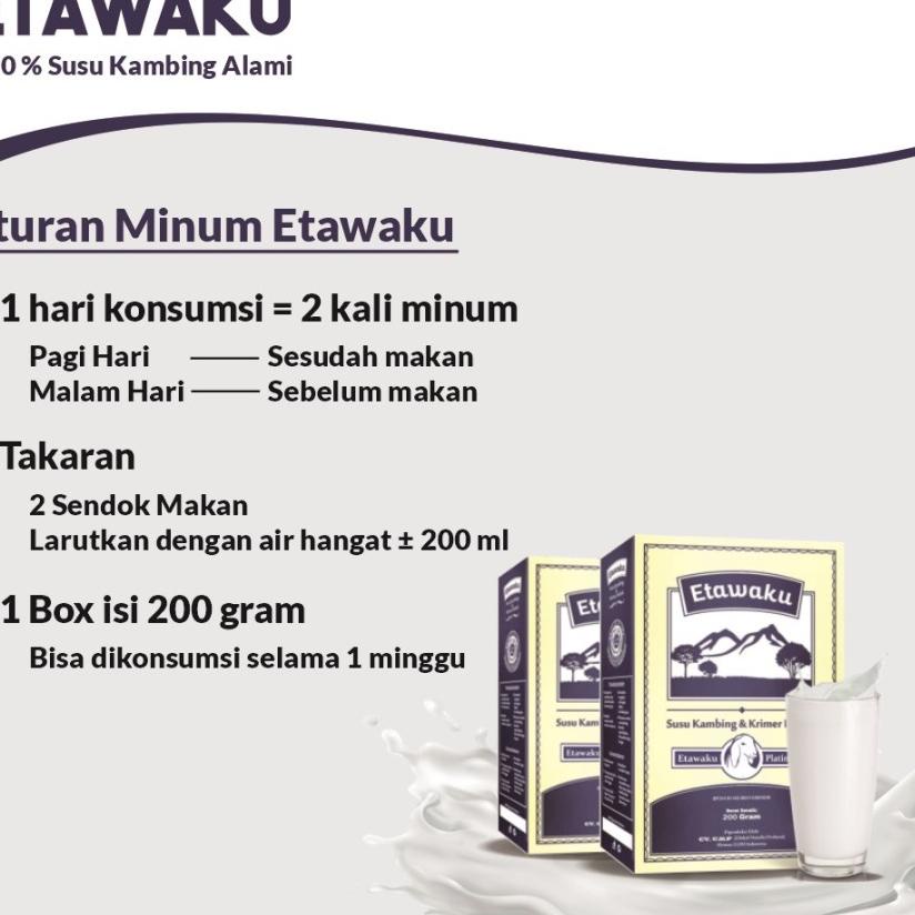 

Terlaris Etawaku Platinum 200 gr Susu kambing Dan Krim Bubuk Rasa Original