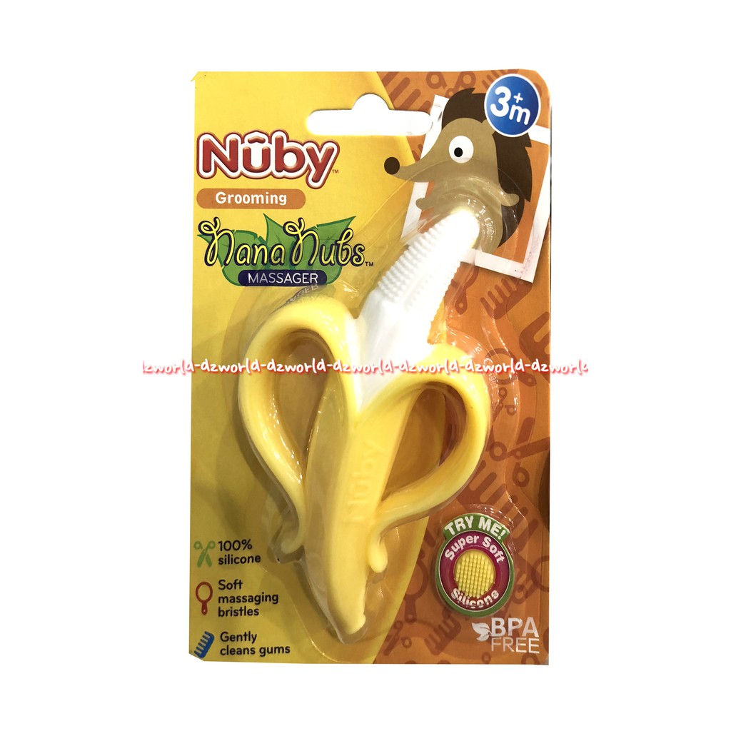 Nuby Grooming Nana Nubs Gigitan Bayi Banana Pisang Untuk Bayi 3M