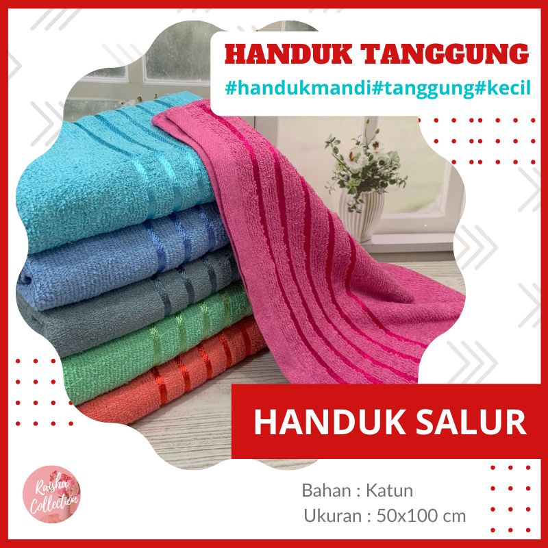 RC Handuk Mandi Dewasa David Salur Import  Ukuran Tanggung 50x100 cm Bahan Bamboo Cotton