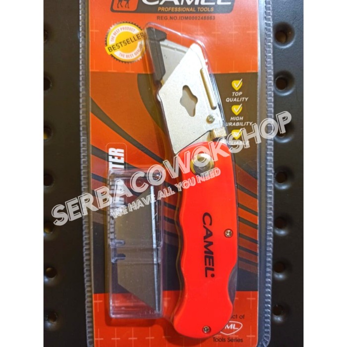 Camel Pisau Cutter Lipat Foldable Knife Serbaguna + Refill Termurah