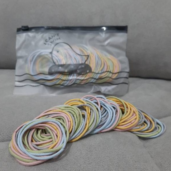ISI 100PCS - KARET GELANG KOREA IMPORT - WARNA WARNI - HIGH QUALITY - PREMIUM-4