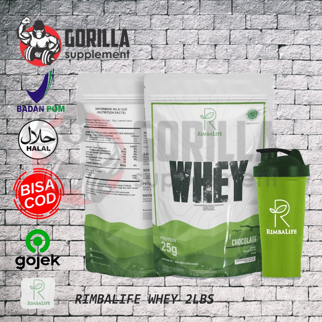 RimbaLife Rimba Whey 2lbs &amp; 3lbs BPOM Halal MUI RimbaWhey Rimba Life Protein Concentrate Isolate Pro whey