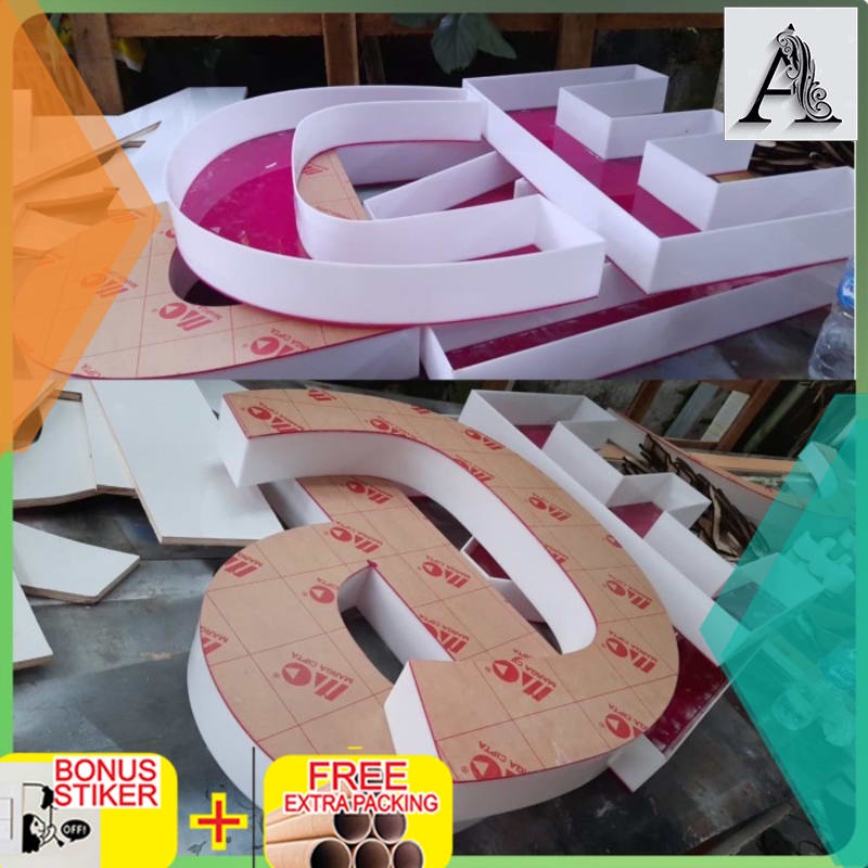 

Murah Acrylic/Akrilik Huruf Timbul Harga PerCm Tinggi Tanpa Lampu LED