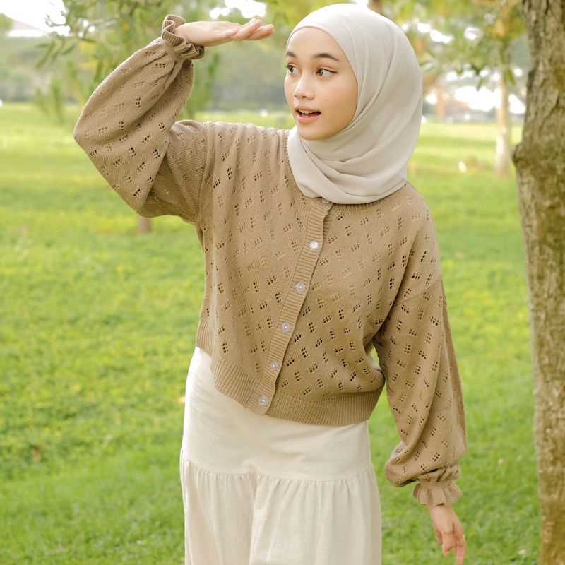 Poppy Kardigan Rajut / Cardigan Poppy Button Knit / Pakaian Wanita / Kardigan Wanita Rajut