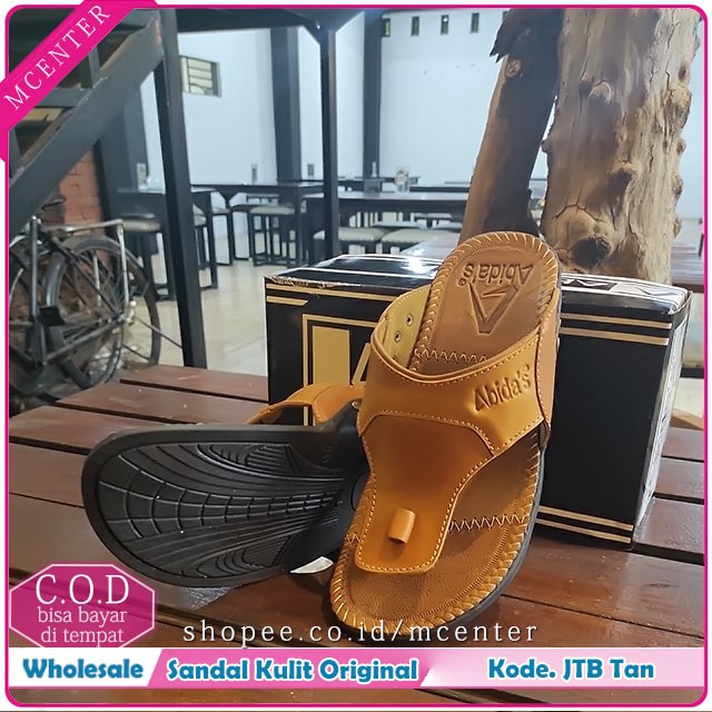 Sandal Kulit Laki Laki Asli Varian Jepit Kode JTB Ready 6 Size 2 Pilihan Warna Original Abida's