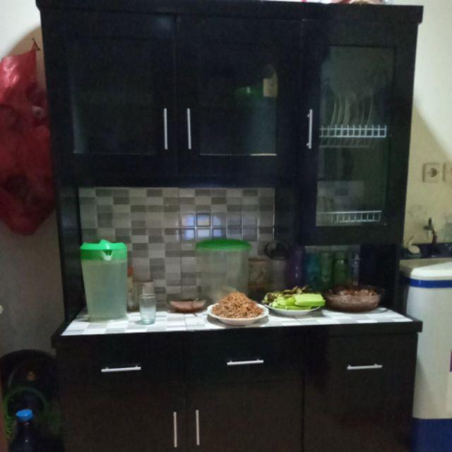 Lemari Dapur Rak Piring Kayu Kitchen Set 3 Pintu